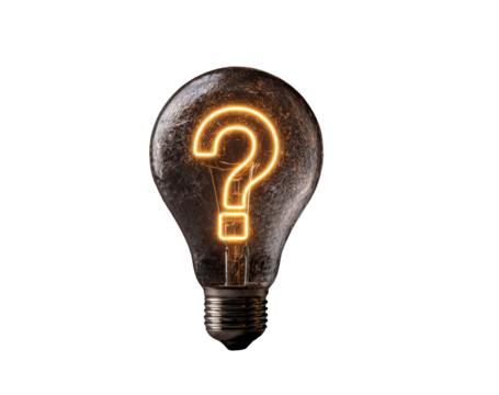 Illuminated lightbulb with question mark (3)