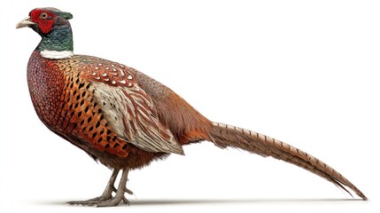 Pheasant profile against white