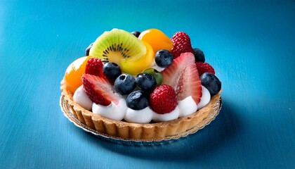 glazed fruit tart with cream border exquisite dessert