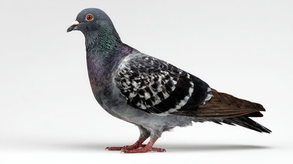 Fototapeta premium Pigeon profile against white background