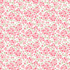 Ditsy floral seamless pattern. Small little flower pattern background. Repeat pattern. Ditsy print. Liberty style. Botanic surface design. Ditsy floral for fashion, texture, fabric, wrapping, decor