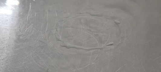 Stainless steel has water on the surface.