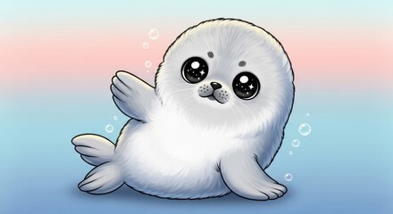 Obraz premium Cute kawaii flamingo pastel cartoon character