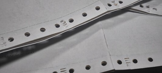 Gibb or Holes beside the continuous paper. Several Colors of Carbonless paper. Carbonless...