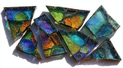 Colorful Triangular Glass Mosaic Pieces