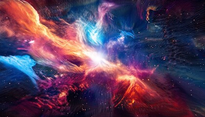 Fototapeta premium colorful nebula explosion cosmic energy space background digital art vfx