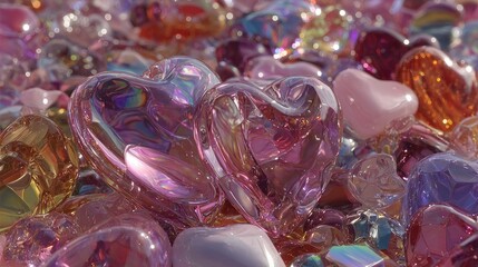 Gemstone Heart Pile