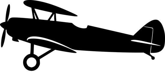 biplane silhouette vector illustration
