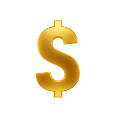 Fototapeta premium Golden Dollar Sign on White Background, Financial Concept