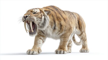 Obraz premium Prehistoric tiger, fierce stance