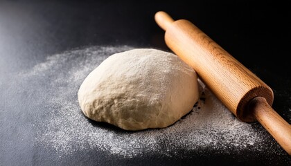 rolling pin and dough