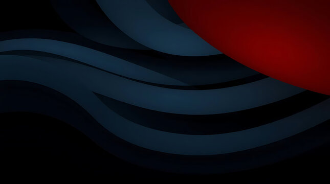 Modern abstract background with smooth dark blue waves and a vibrant red accent, perfect for creating dynamic and visually appealing designs in various projects