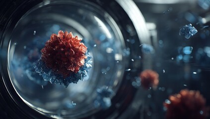 Abstract digital image of a cluster of cellular structures