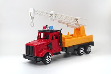 Three-Quarter Front View of Toy Boom Truck