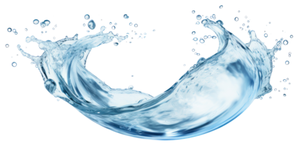 Transparent splash ring clear water ring-shaped splash on transparent background