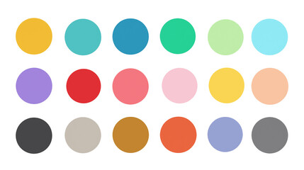 シンプルで色とりどり鮮やかな丸のアイコン集