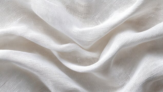 Smooth, white fabric draped in soft folds - Powered by Adobe
