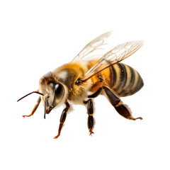 High-resolution bee on transparent background