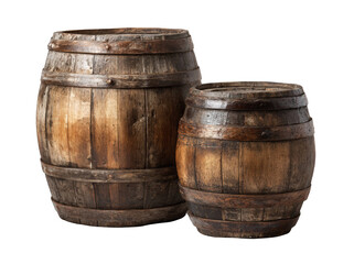 Fototapeta premium Two aged wooden barrels (1)