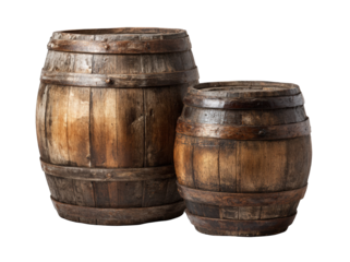 Two aged wooden barrels (1)