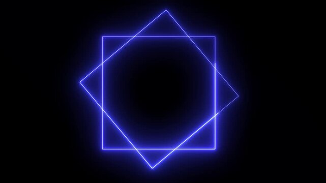 Glowing neon light double rectangle frame animation red color border shape round rotating. Square rectangle picture frame icon animation. led, light, line, loop, looping, modern, neon, outline,