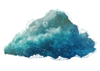 Abstract cloud illustration with polygonal network