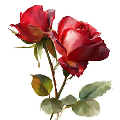 Elegant Red Roses in Soft Painterly Style