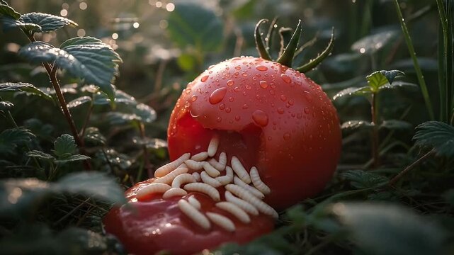 rotten tomato maggot infestation decay