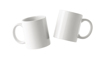 Two white mugs in mid-air (1)