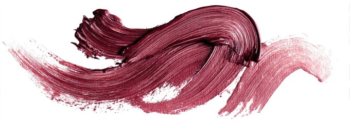 Swirling burgundy lipstick swatch on white background