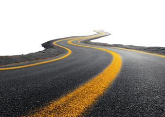Naklejka premium Winding asphalt road disappearing into distance