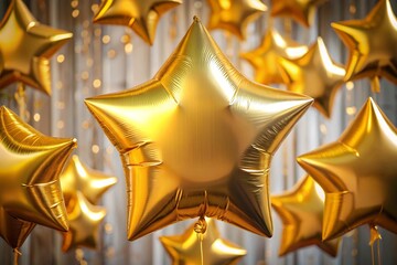Gold star balloon for party and celebration