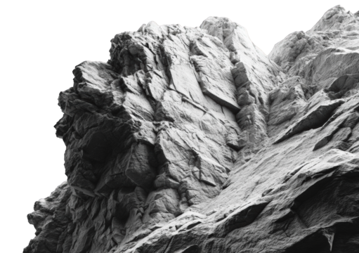 Close-up grayscale rock face