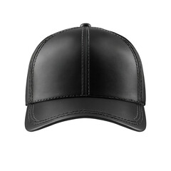 Black leather baseball cap