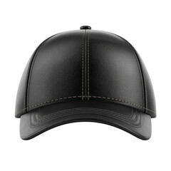Black leather baseball cap (1)