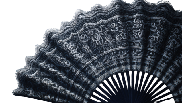 Ornate Lace Fan Close-up