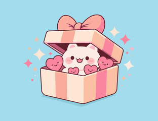 gift with teddy bear and heart gift design template