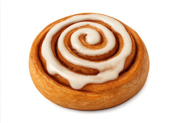 Fototapeta premium Delicious cinnamon roll with icing on transparent background