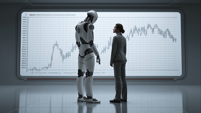 A humanoid robot AI agent and a human together as a team symbolizing agentic autonomy using future AGI superintelligence for teamwork and ASI collaboration during the singularity