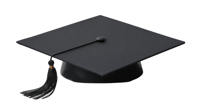 A black graduation cap