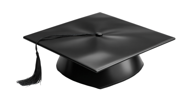 Black graduation cap icon - Powered by Adobe