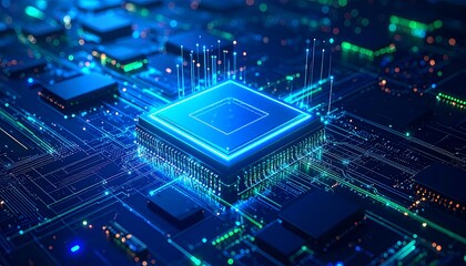 Advanced computer chip on circuit board