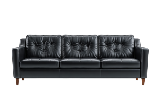 Modern black leather sofa