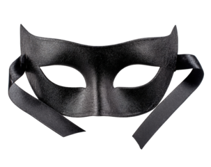 Close-up of a black masquerade mask