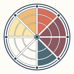 Color grade wheel round sign, target with arrow