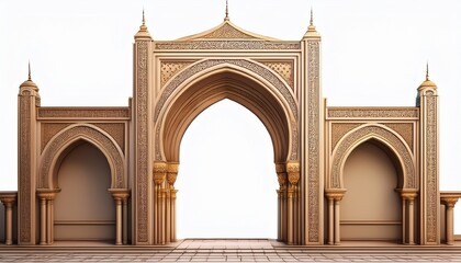 isolated on a white background are realistic oriental arches