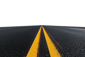 Empty road stretches into a dark horizon