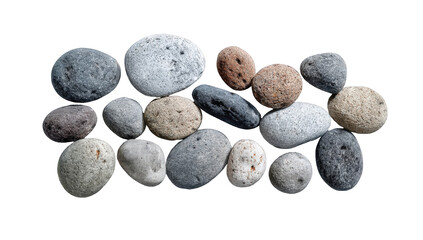 A collection of smooth river rocks
