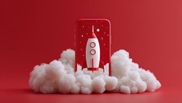 Red phone launching a rocket - Powered by Adobe