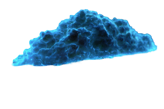 Abstract glowing blue cloud